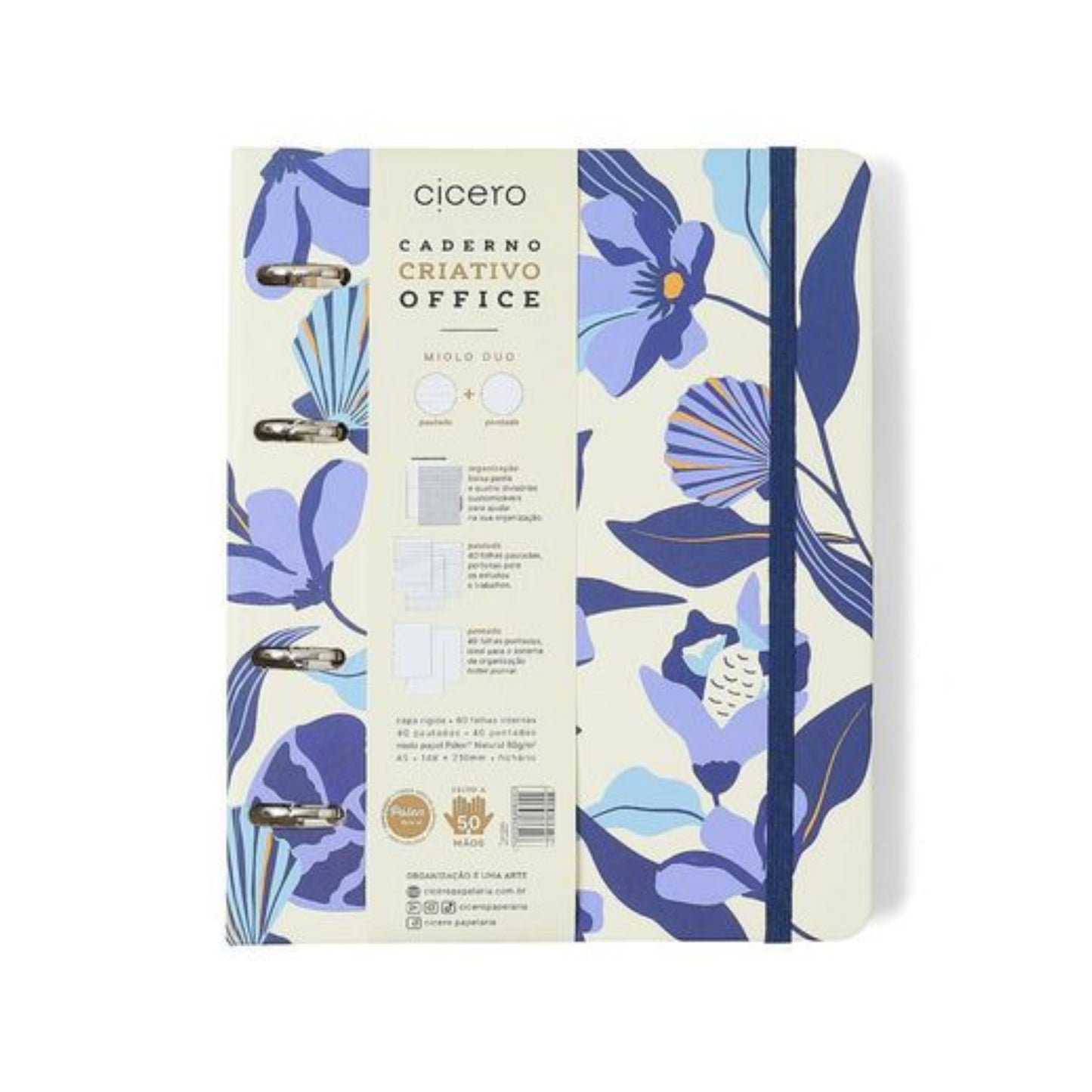 Caderno Criativo A5 - Cícero - Office Duo - Trancoso - Pautado & Pontado - Off White