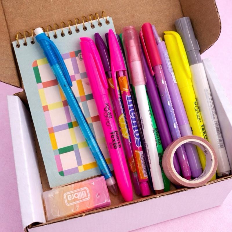 Kit de Papelaria sortido - P / M / G - Edição Tiktok + brinde - lateral