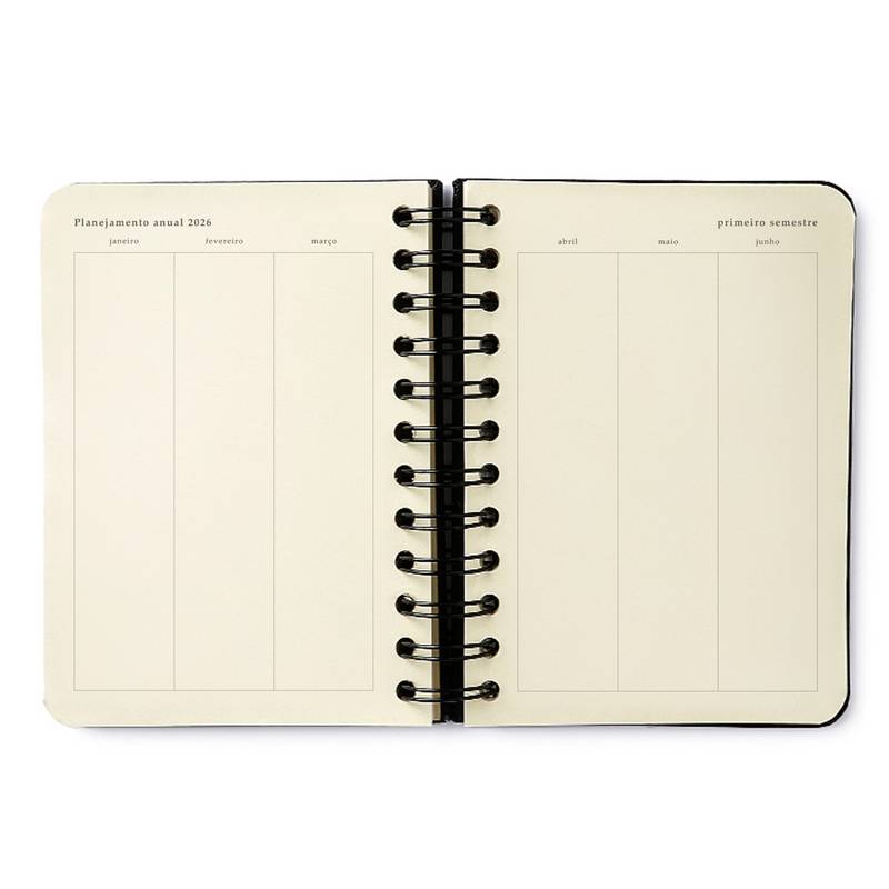 Agenda Planner Wire-o 2026 - Cicero - Praia - Diária - 11,5x16 - Cachorros