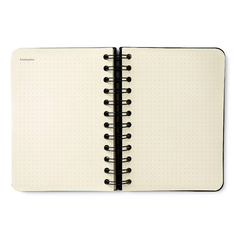 Agenda Planner Wire-o 2026 - Cícero - Doce Florada - Diária 11,5x16 - Preto