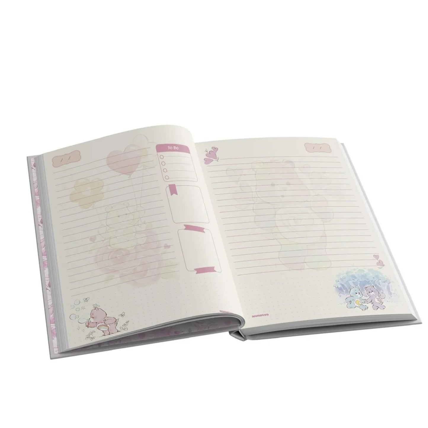 Caderno Colegial Brochura - Animativa - Ursinhos Carinhosos - 160 Folhas - Folhas Decoradas