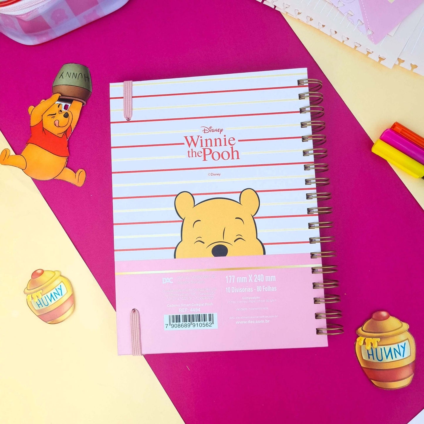 Caderno Smart Colegial - DAC - Ursinho Pooh 10 Matérias