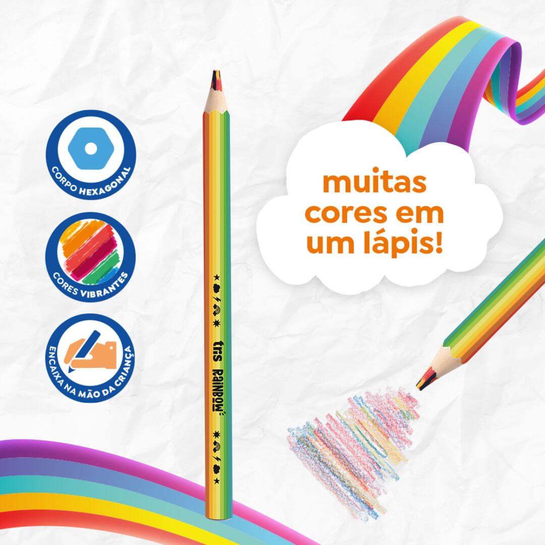 Lápis de Cor - Tris - Rainbow Jumbo
