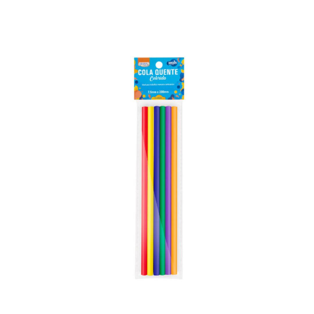 Cola Quente - BRW - Bastão Fino Colorido Kit c/ 6 Cores
