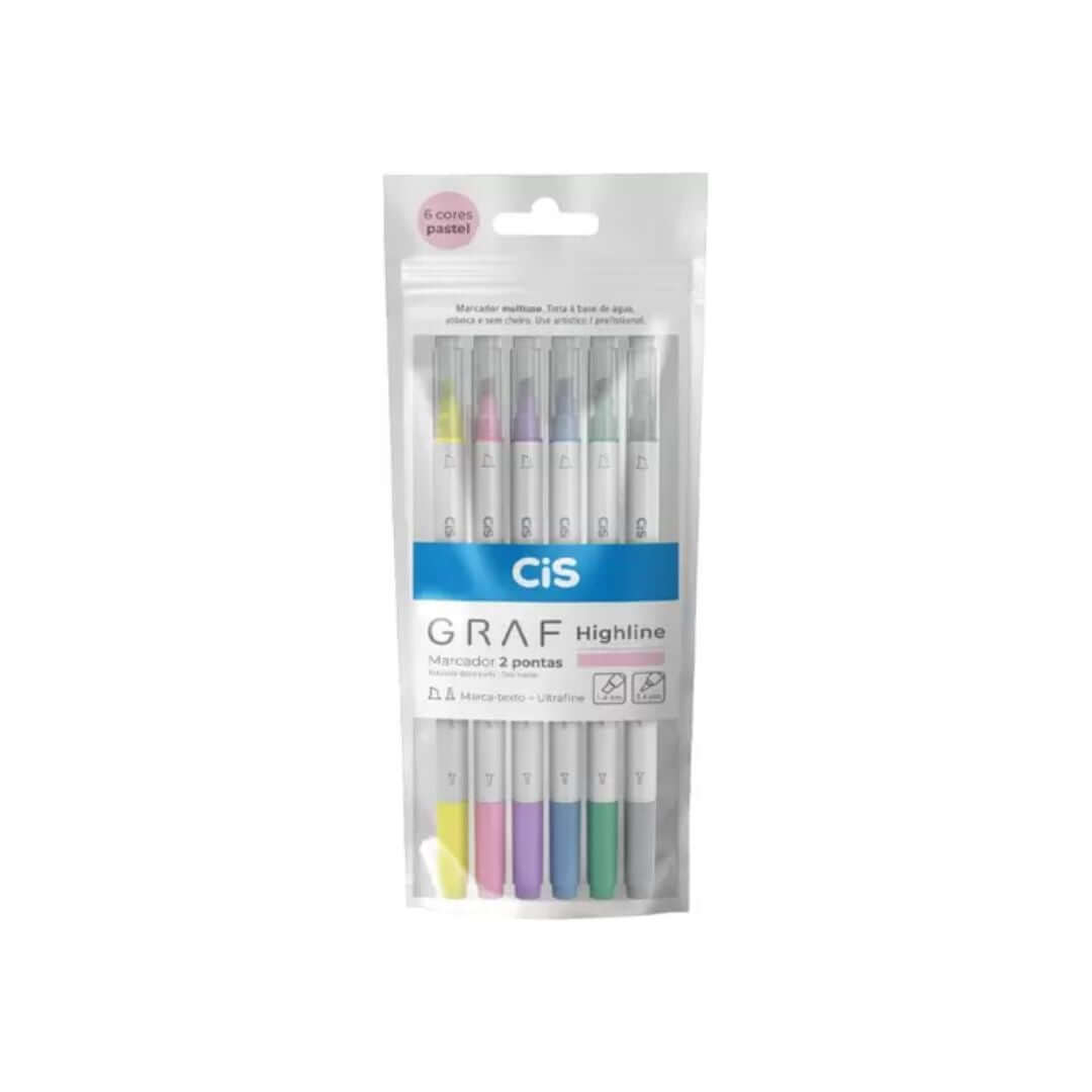 Marca Texto e Ultrafine - CIS - Graf Highline Kit c/ 6 Cores