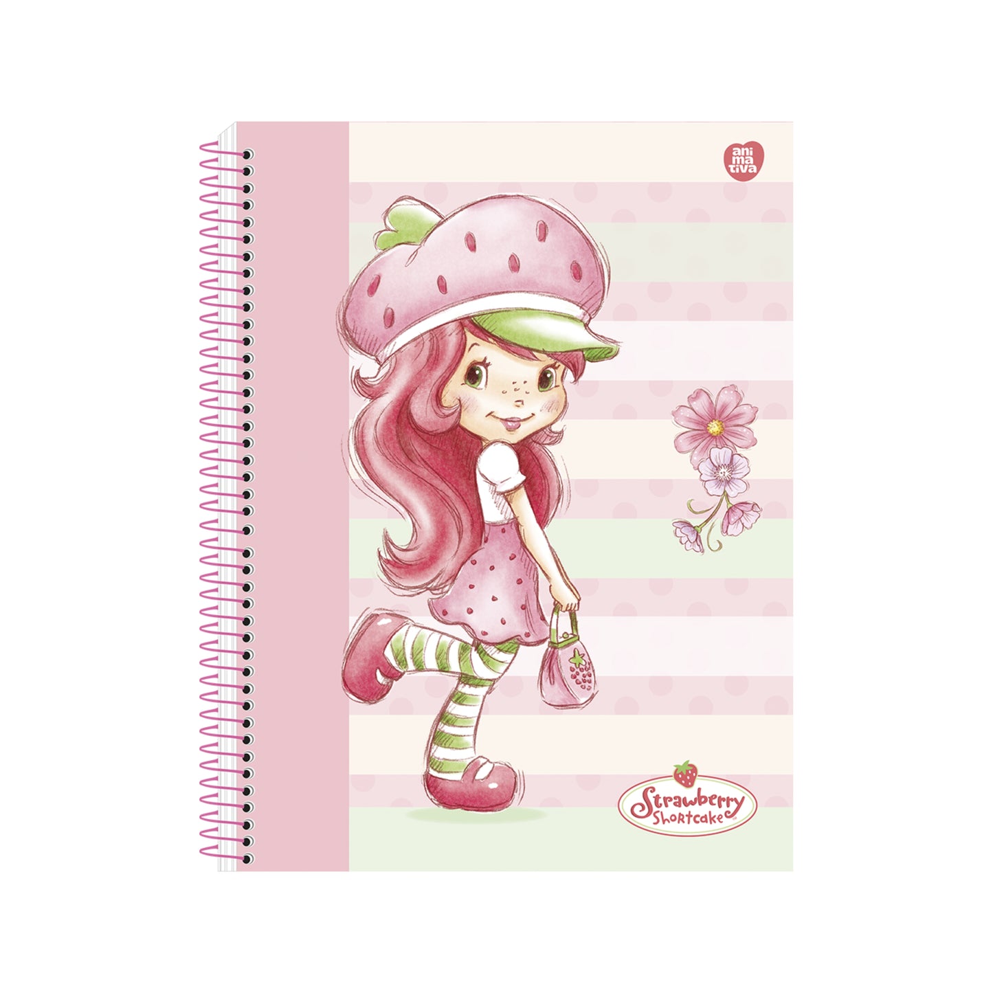 Caderno Colegial Espiral - Animativa - Moranguinho - 179mmx241mm - 160 Fls