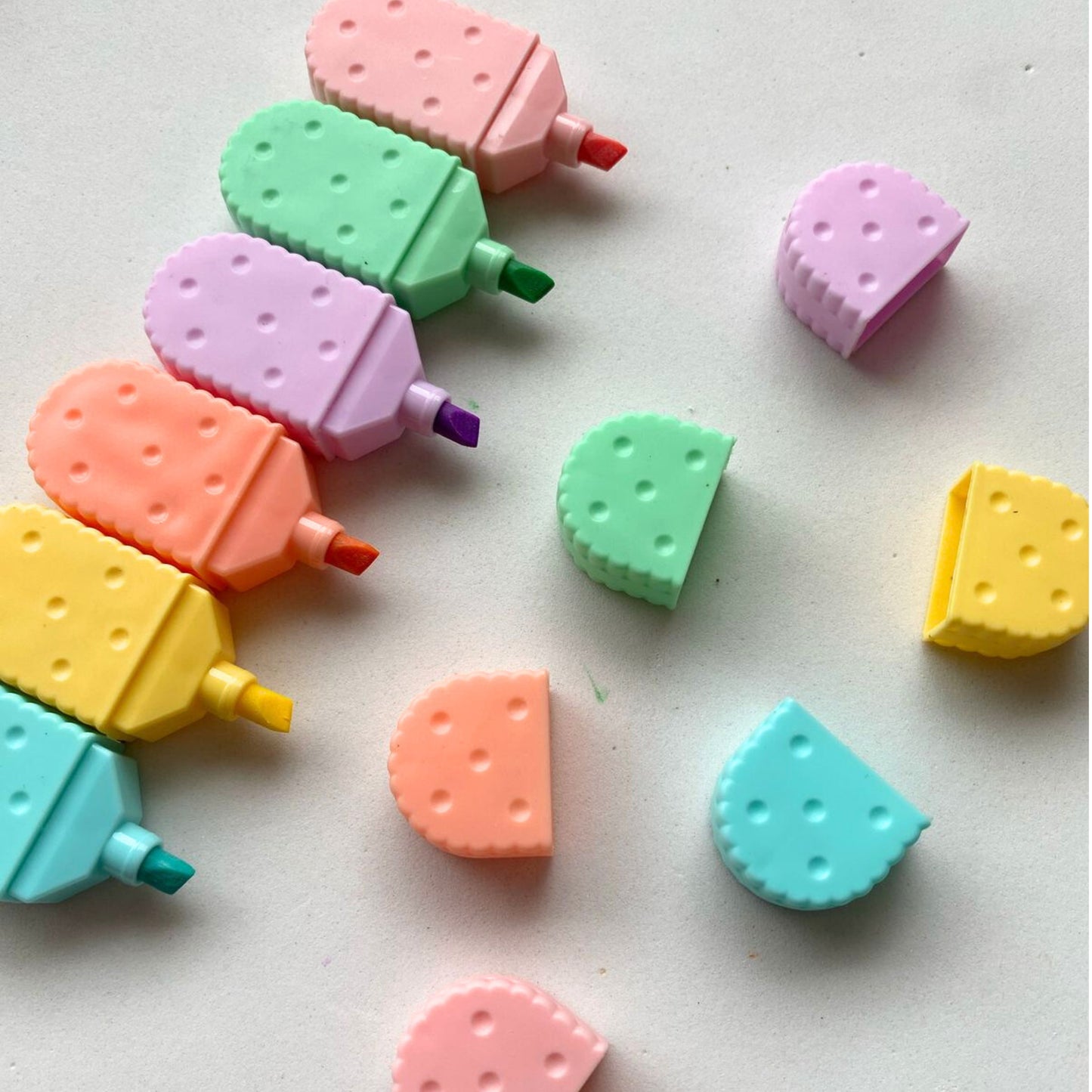 Marca Texto - Biscoitinhos - Cores Pastel - Estojo c/ 6 Cores.