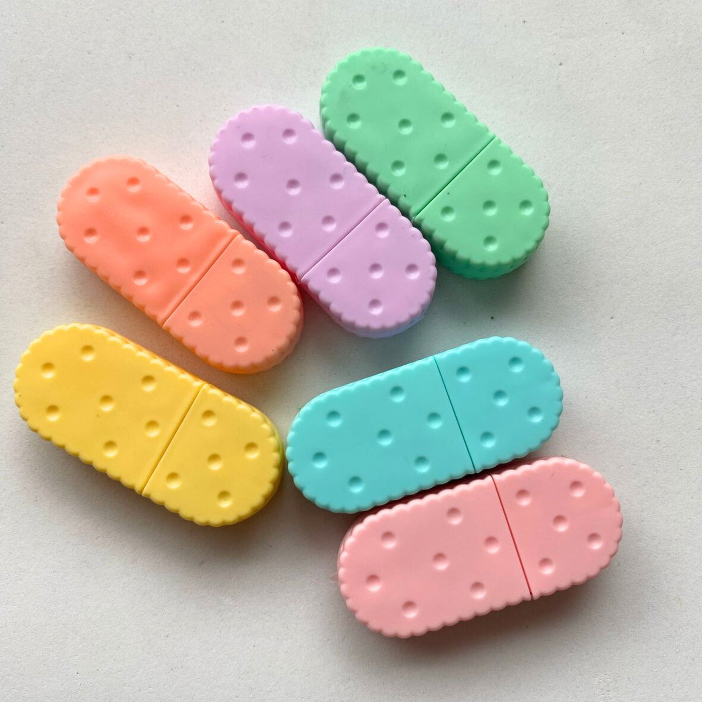 Marca Texto - Biscoitinhos - Cores Pastel - Estojo c/ 6 Cores.
