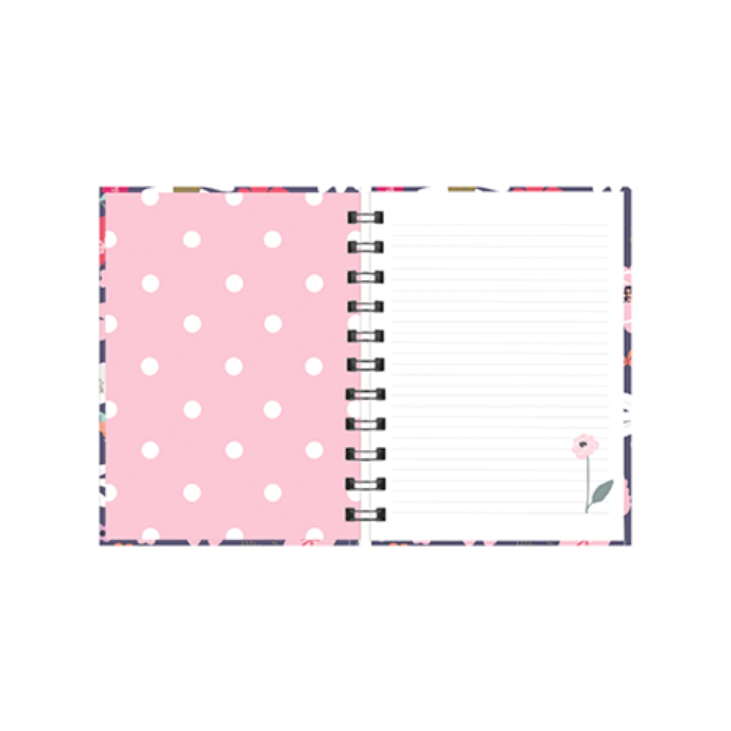Caderno A6 Argolado - Molin - Flowers - Capa Dura - 80 Folhas