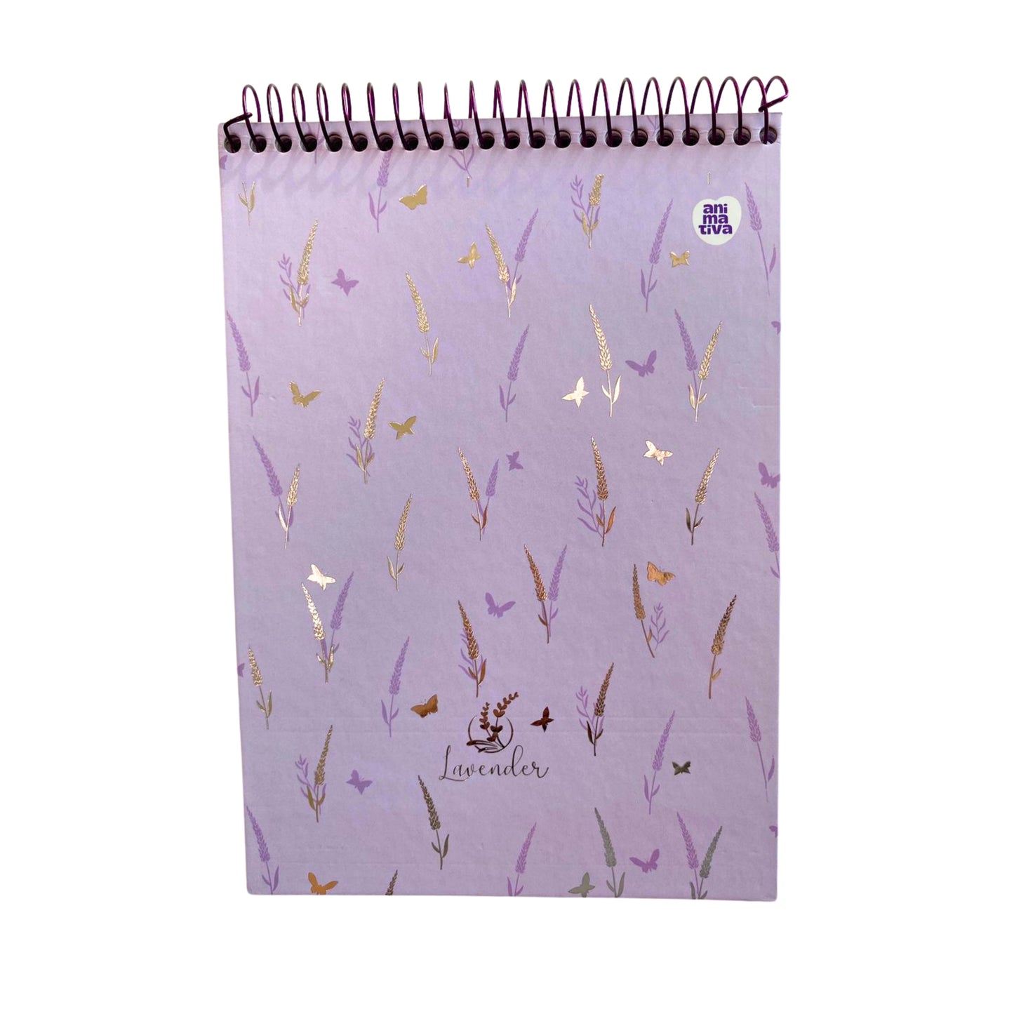 Caderno Vertical Espiral - Animativa - Lavender - Nova Coleção - 80 Folhas