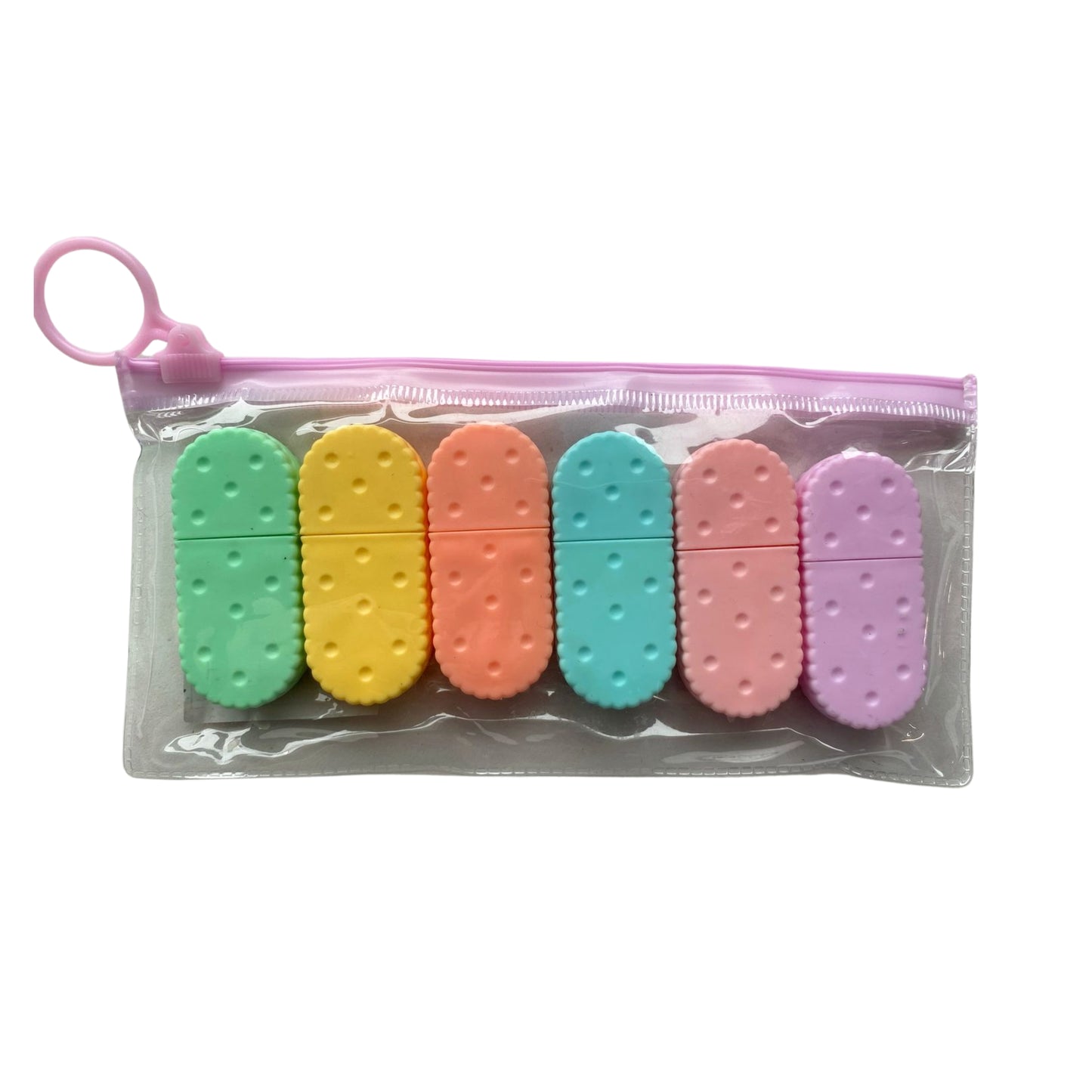 Marca Texto - Biscoitinhos - Cores Pastel - Estojo c/ 6 Cores.