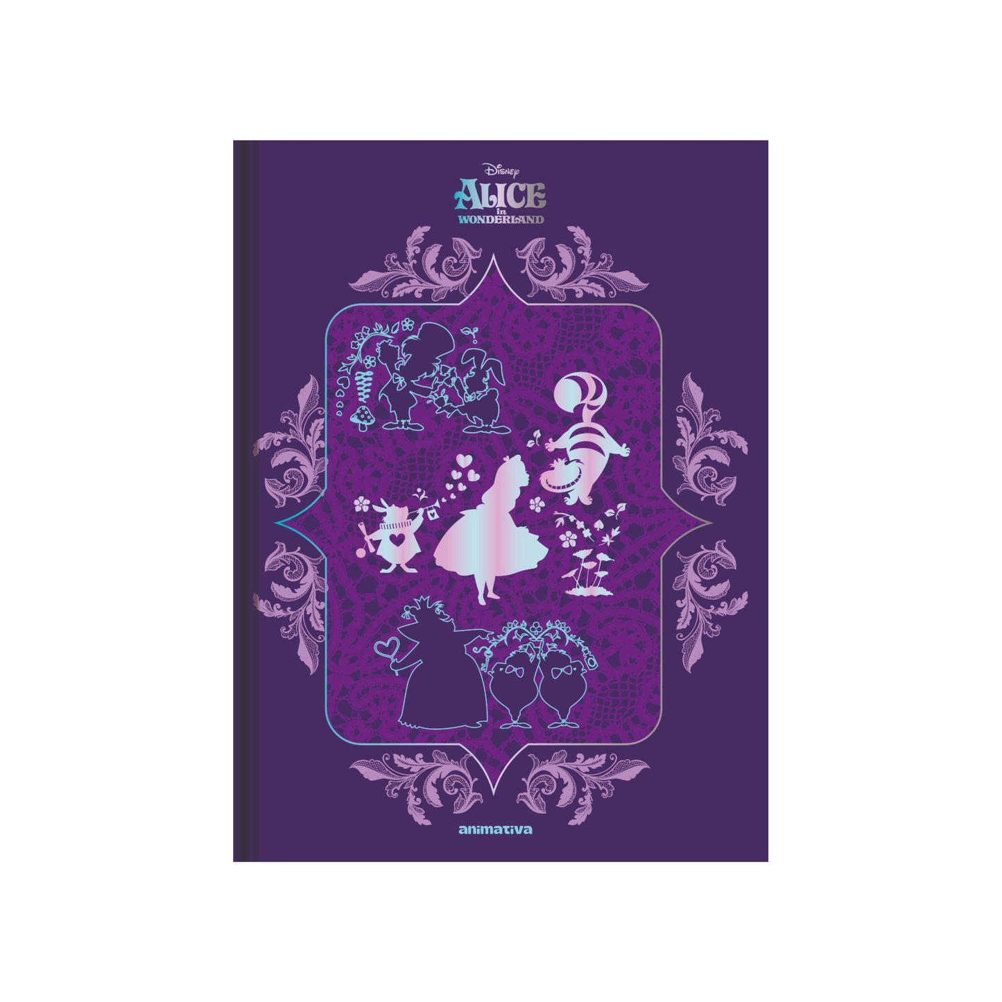 Caderno Colegial - Animativa - Alice no País das Maravilhas - 160 Fls - Capa Dura - Nova Coleção