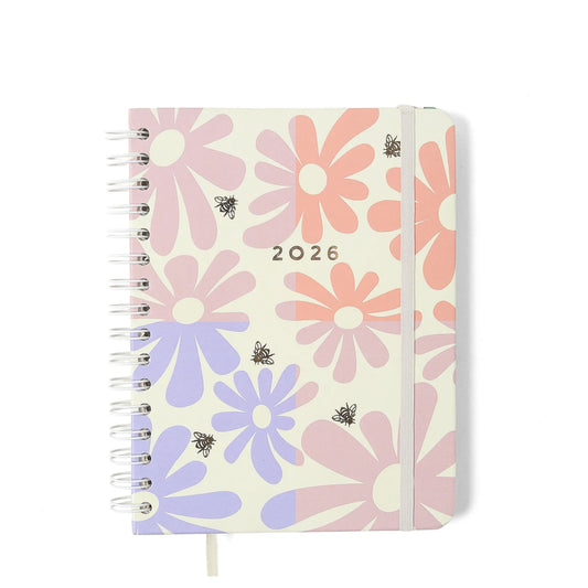 Planner Wire-o 2026 - Cícero - Melissa - Semanal Notas c/ Divisórias A5 - Block Bloomy