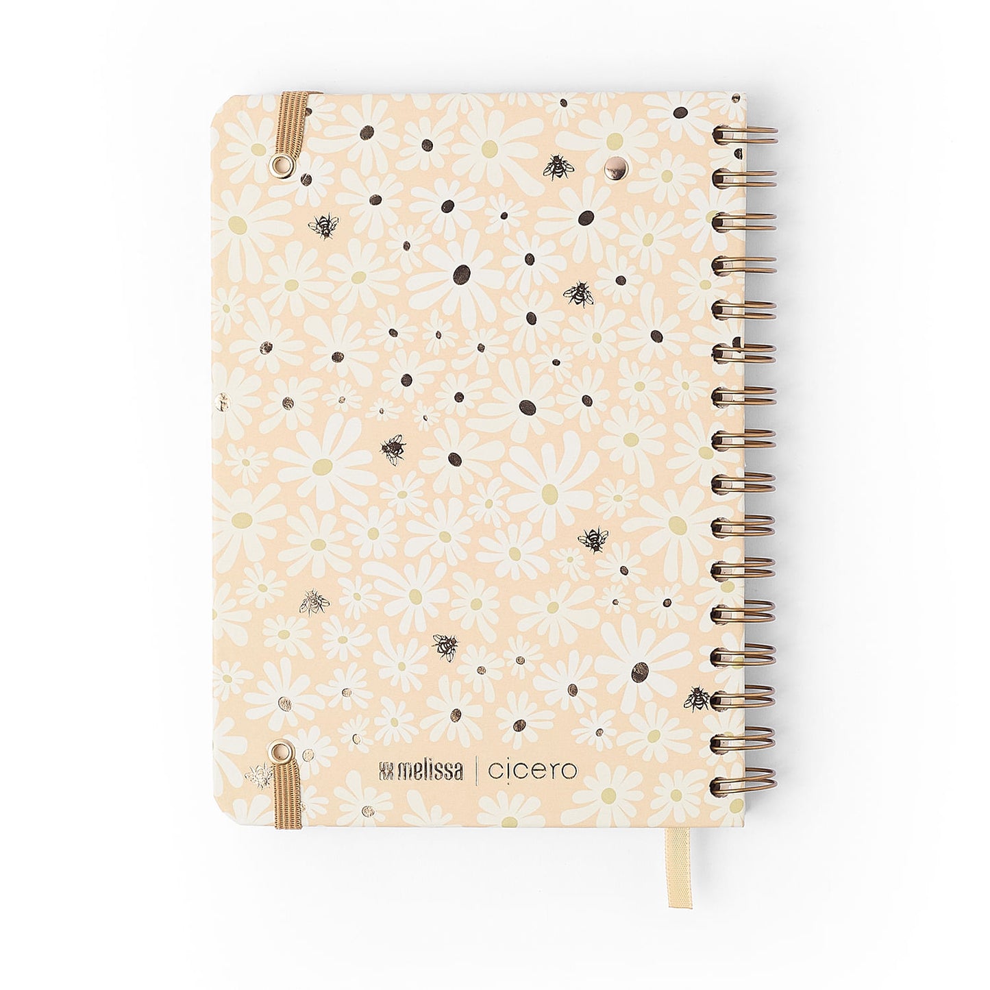 Agenda Planner Wire-o 2027 - Cícero - Melissa Mini Bloomy Manteiga - Semanal Anotações A5