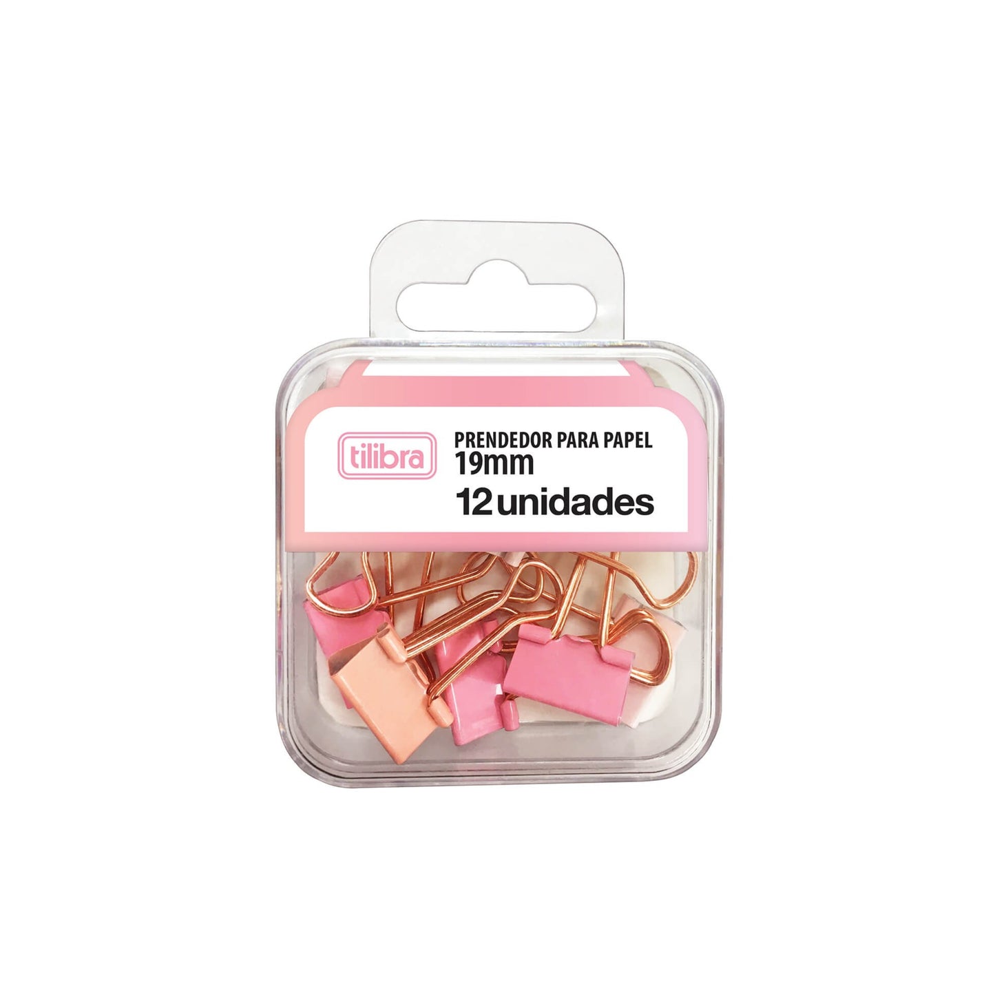 Binder Clips - Tilibra - Prendedor de Papel - Rosa - 19mm