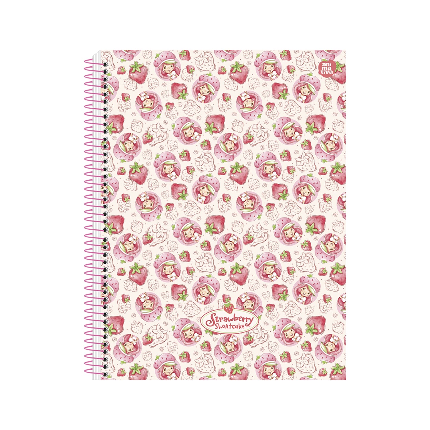 Caderno Colegial Espiral - Animativa - Moranguinho - 179mmx241mm - 160 Fls