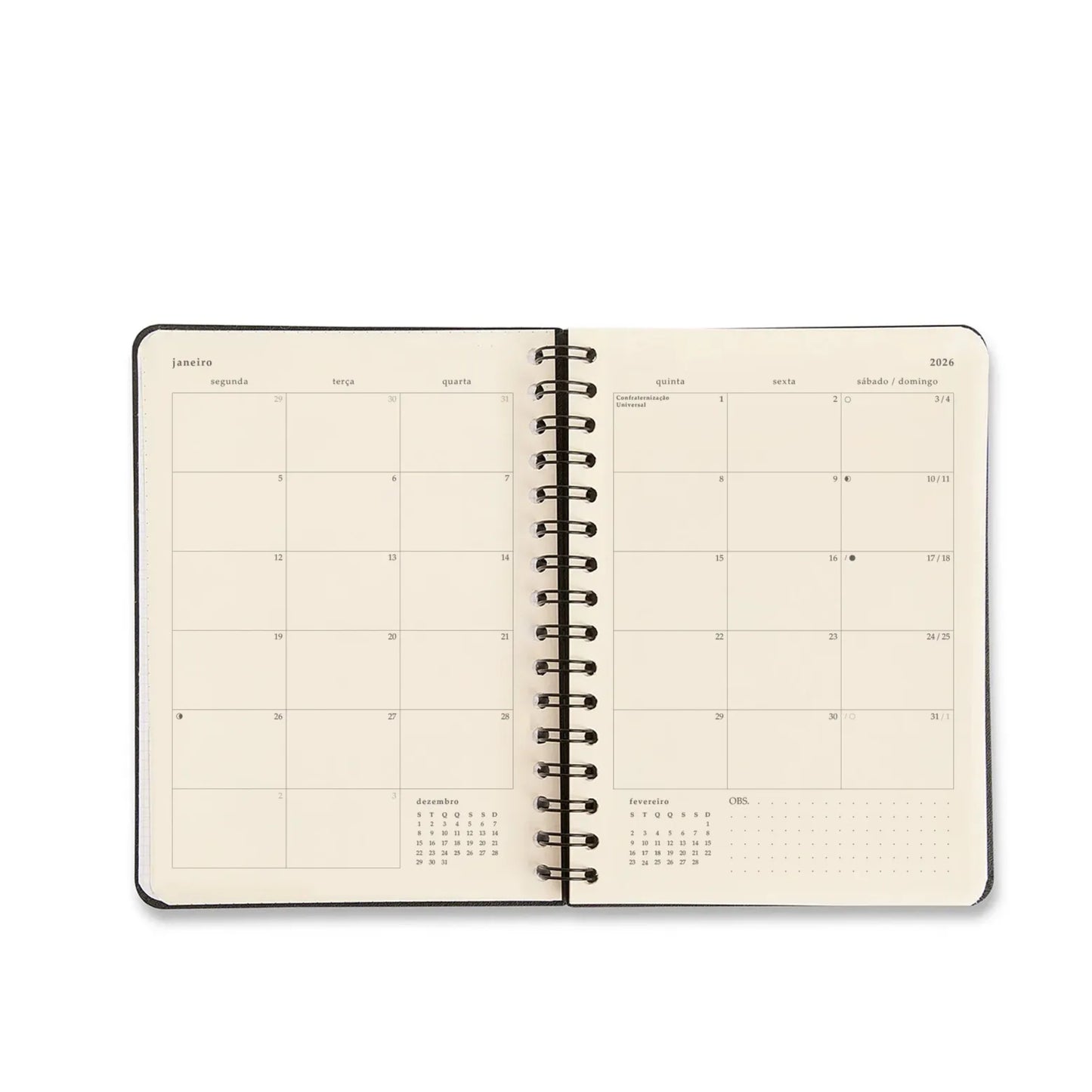 Agenda Planner Wire-o 2026- Cícero - Melissa - Diária A5 - Pink Bloomy