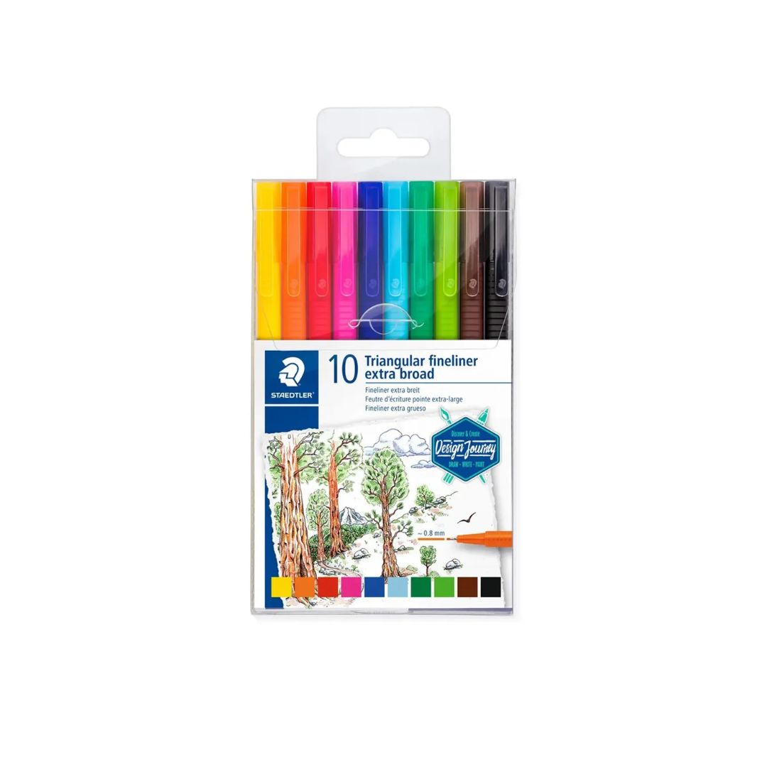 Caneta Fineliner - Staedtler - Broadliner c/ 10 Cores