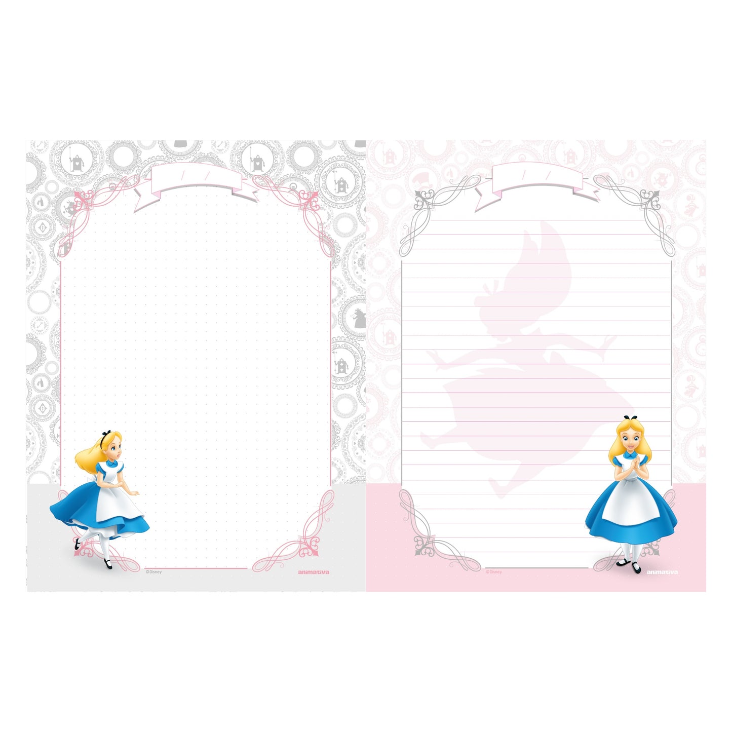 Caderno Colegial - Animativa - Alice no País das Maravilhas - 160 Fls - Capa Dura - Nova Coleção