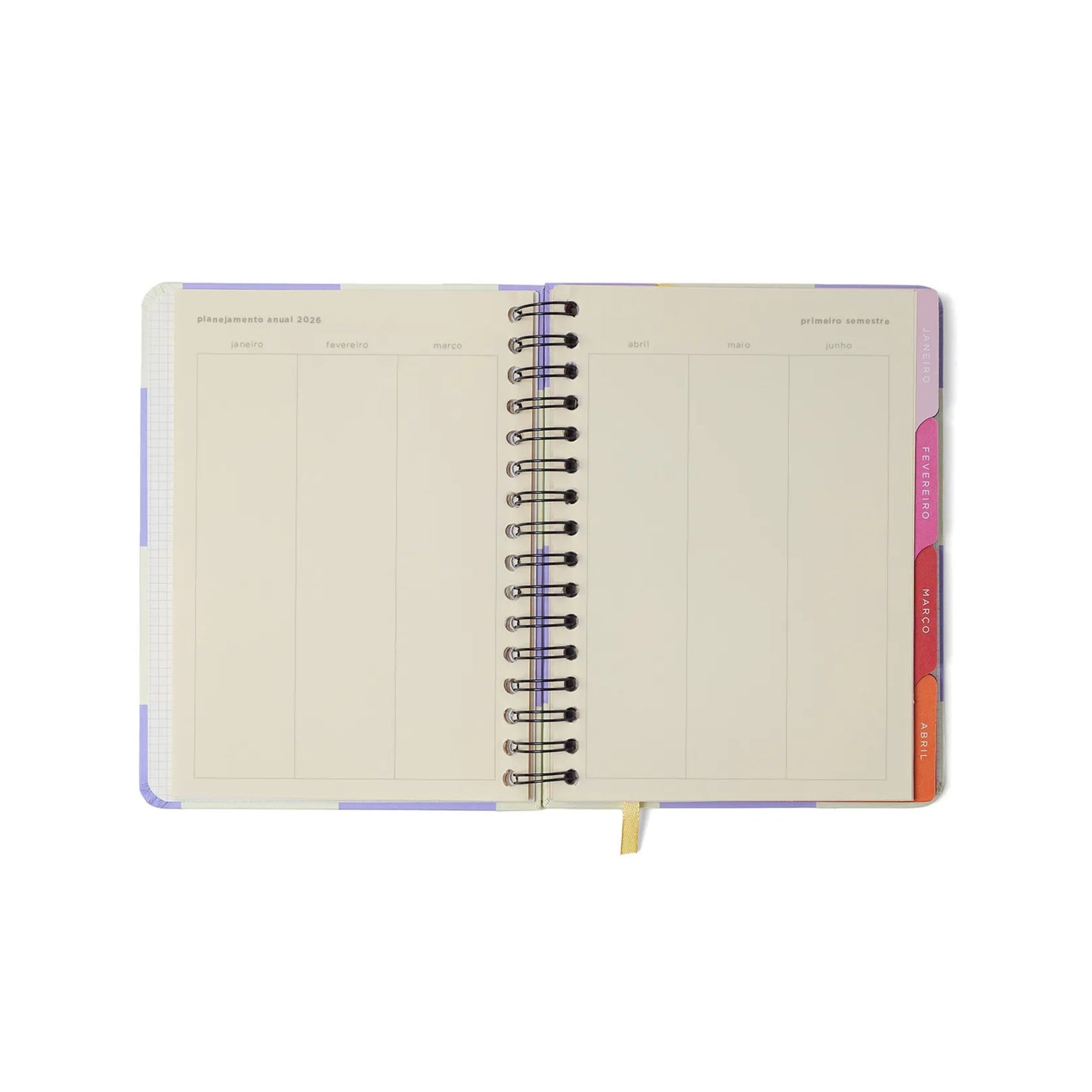 Planner Wire-o 2026 - Cícero - Melissa - Semanal Notas c/ Divisórias A5 - Block Bloomy