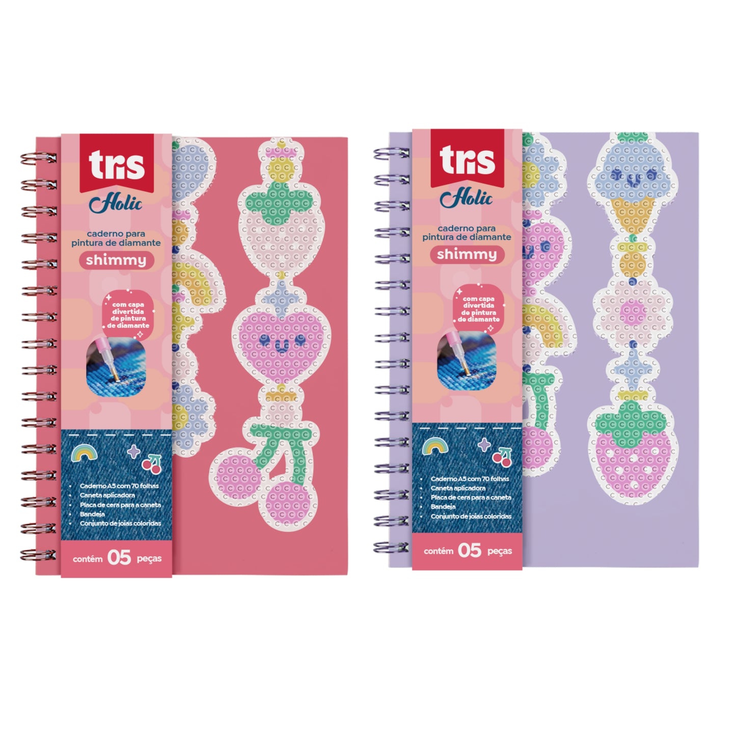 Caderno A5 - Tris - Shimmy - p/ Pintura de Diamante