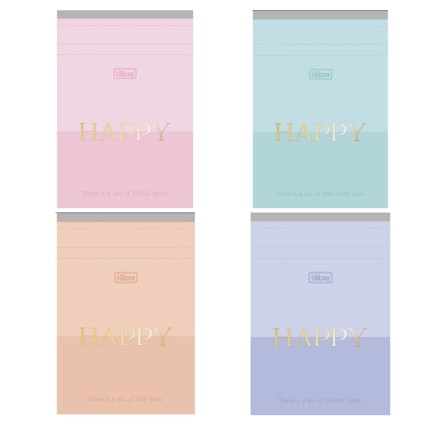 Caderneta Grampeada - Tilibra - Happy - 76mm x 118mm - 80 Folhas