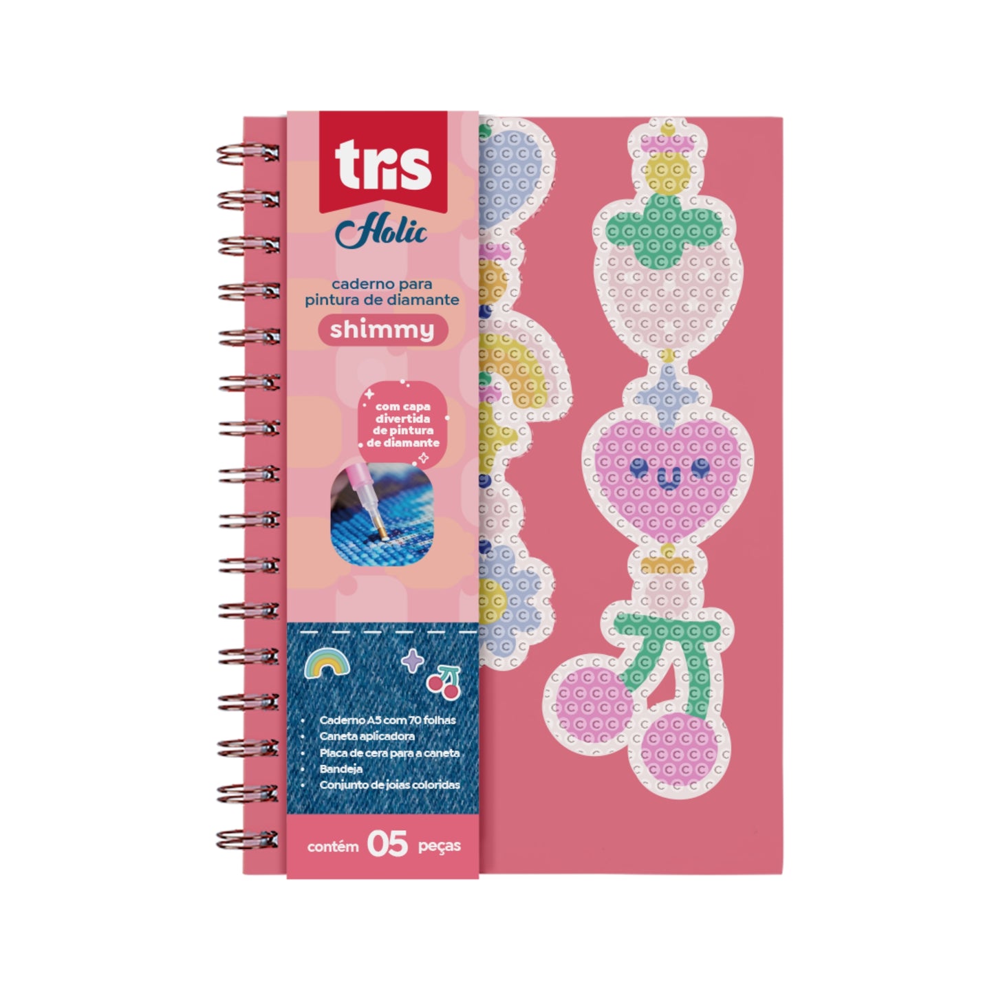 Caderno A5 - Tris - Shimmy - p/ Pintura de Diamante