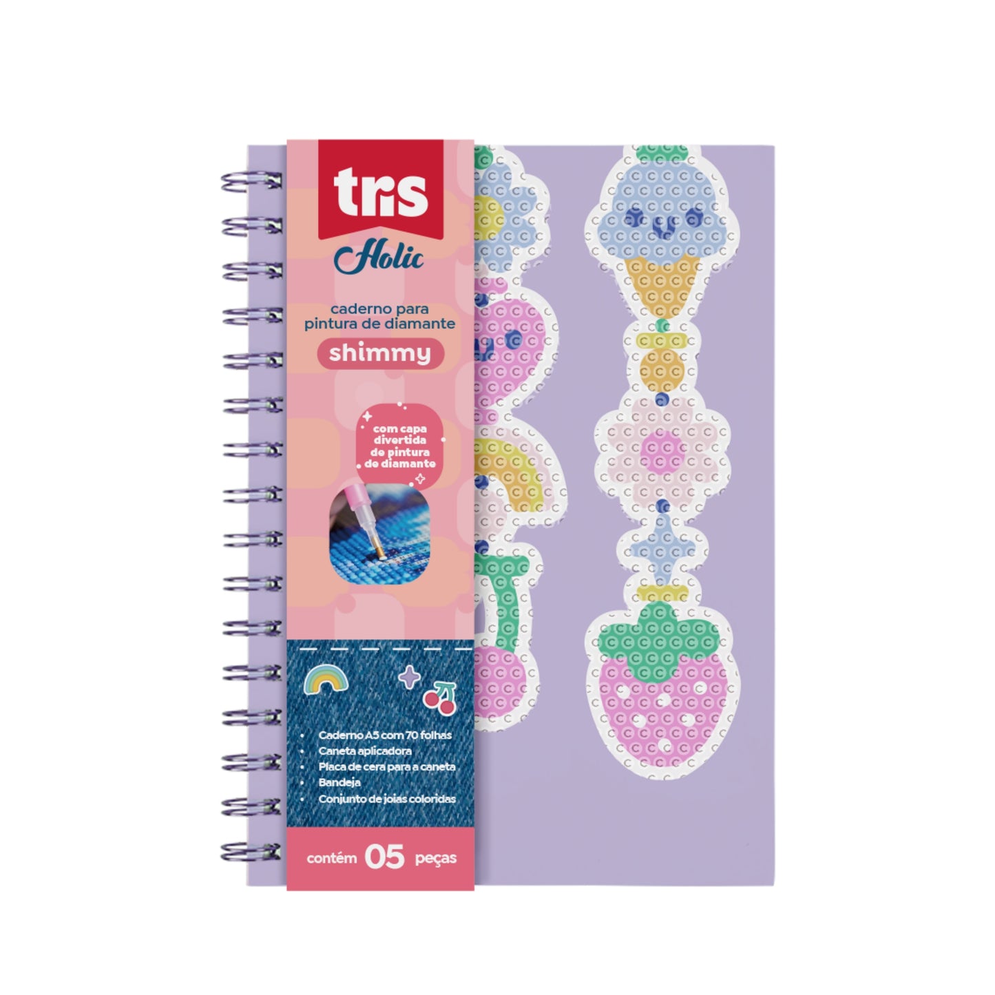 Caderno A5 - Tris - Shimmy - p/ Pintura de Diamante