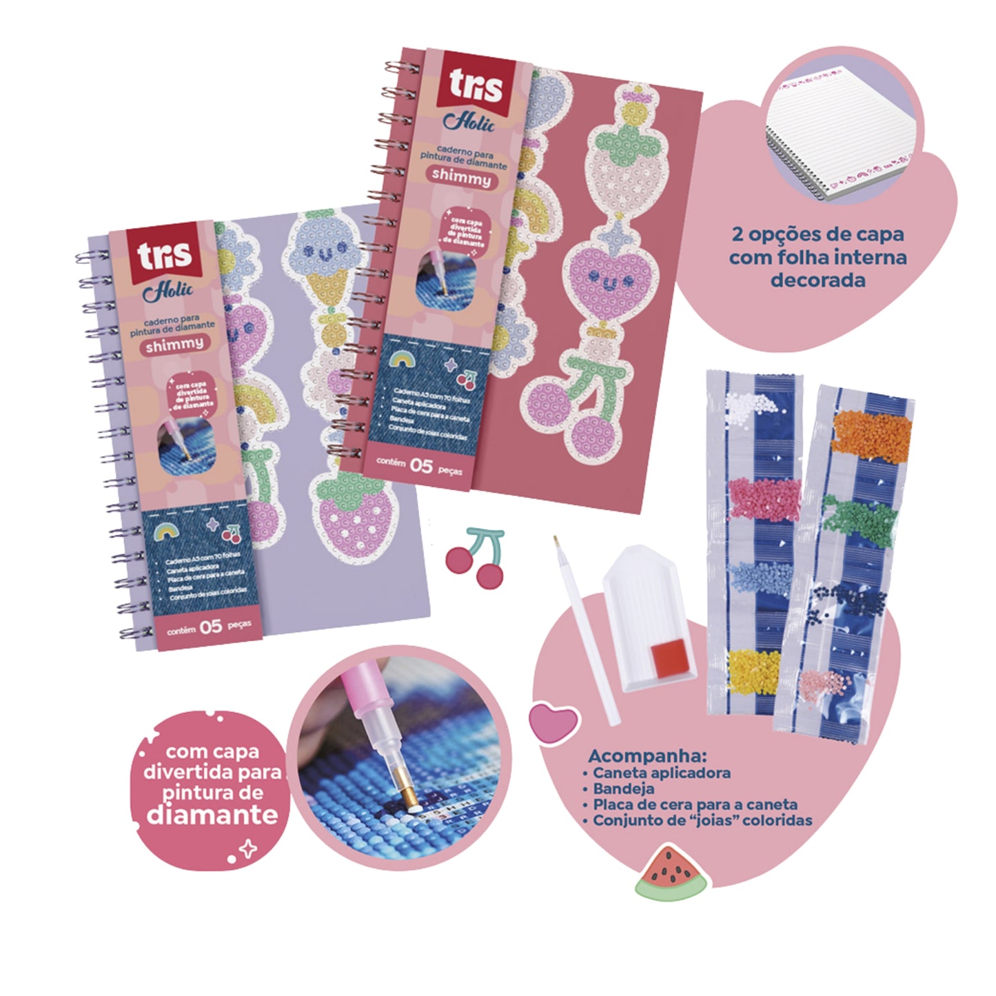 Caderno A5 - Tris - Shimmy - p/ Pintura de Diamante