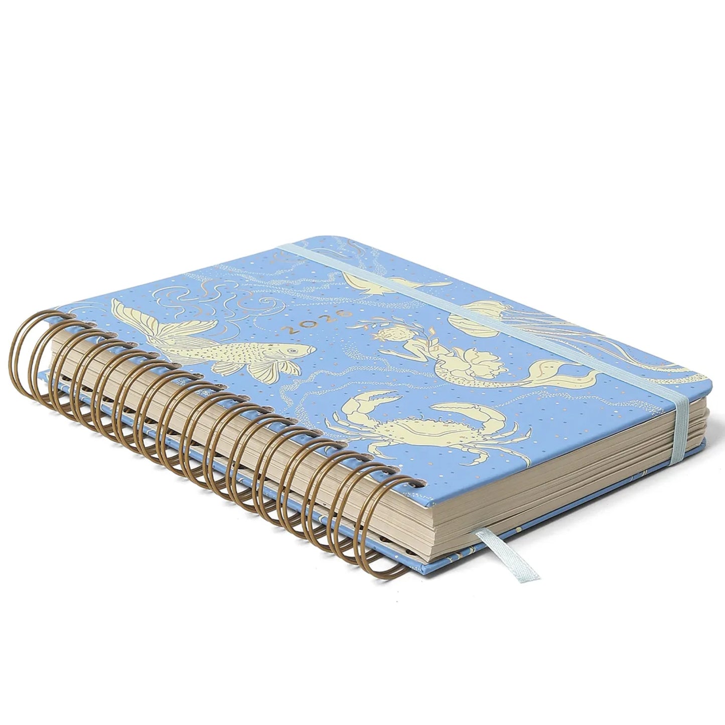 Agenda Planner Wire-o 2026 - Cicero - Origens - Diária A5 - Áqua Azul