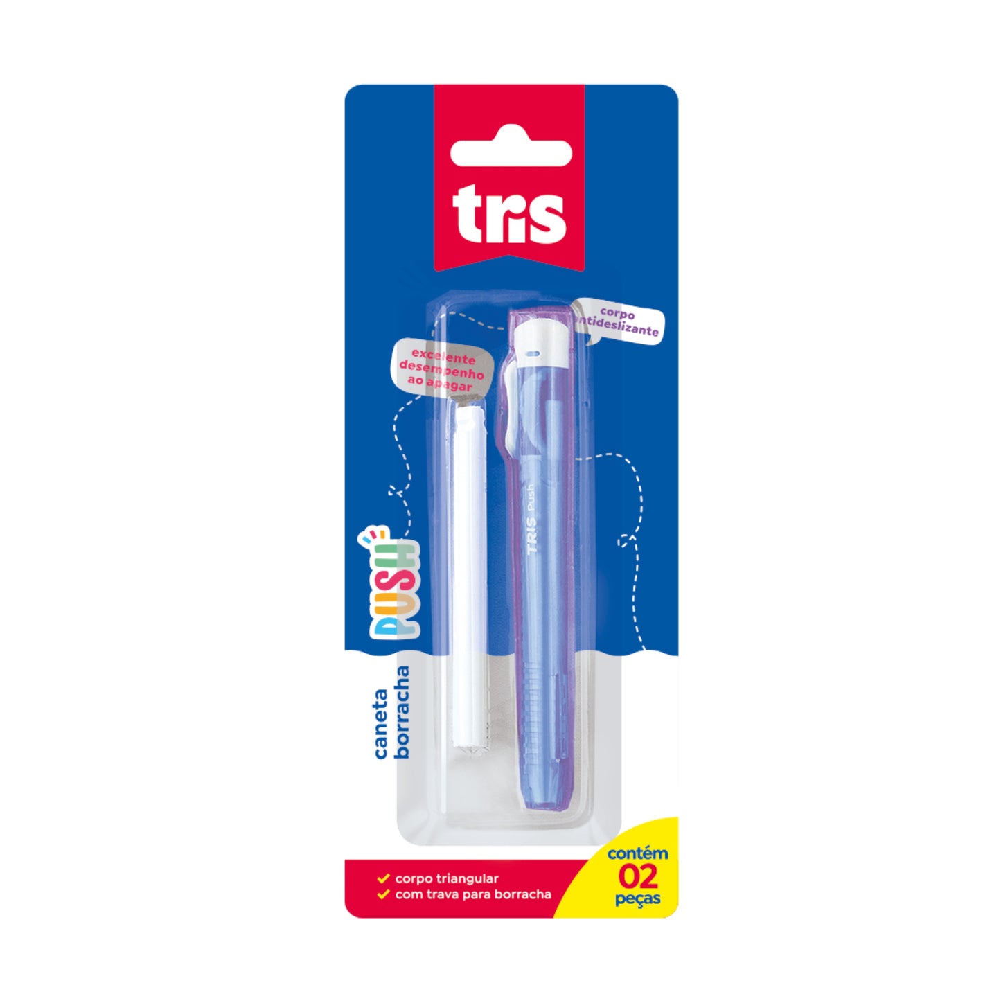 Caneta Borracha - Tris - Push + Refil