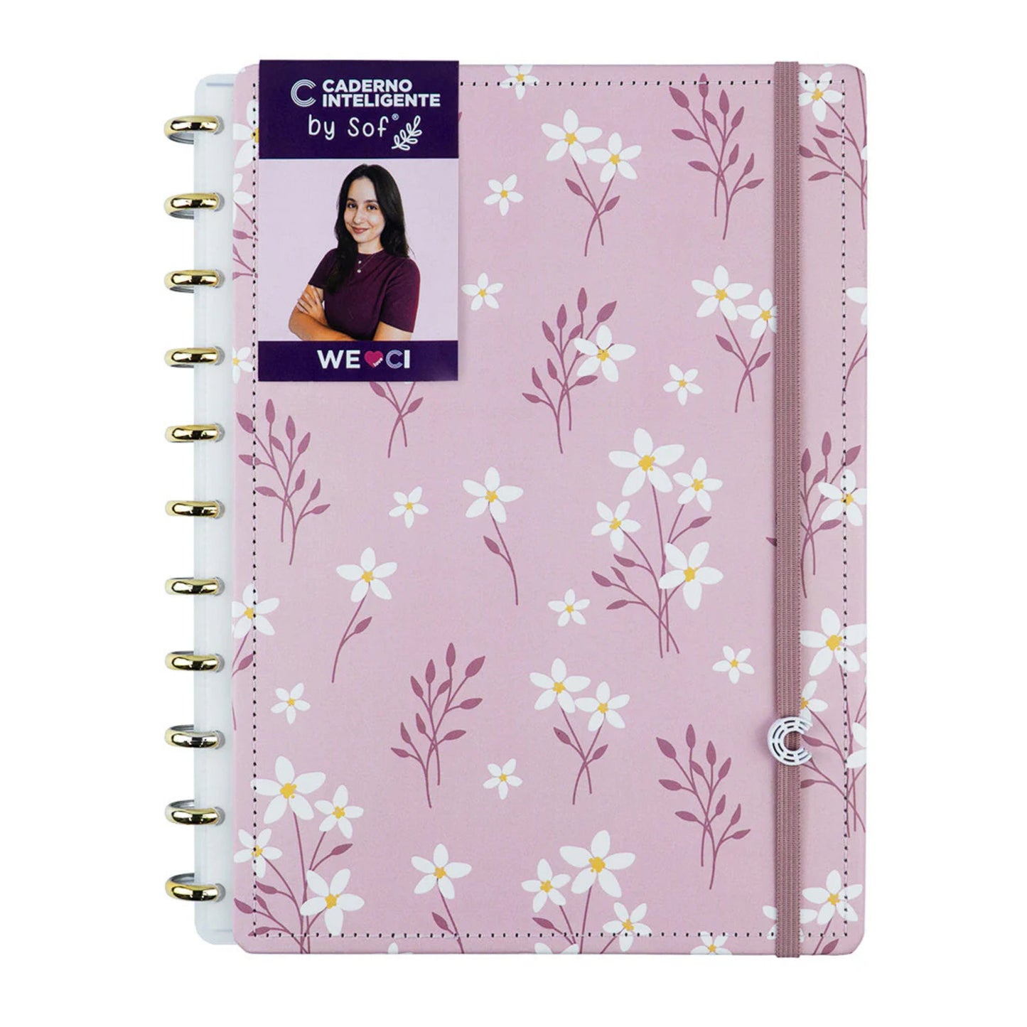 Caderno Grande - Caderno Inteligente - Pink Blossom by Sof