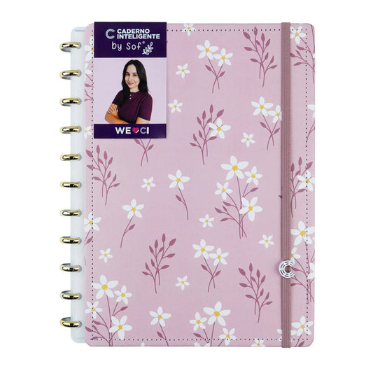 Caderno Grande - Caderno Inteligente - Pink Blossom by Sof