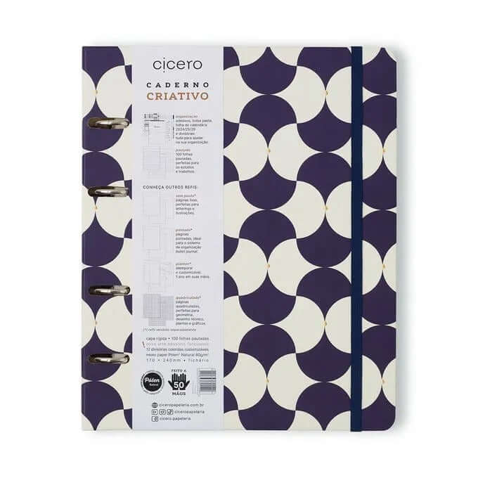 Caderno Criativo Argolado - Cícero - Bossa Nova Pautado 17x24cm Boemia