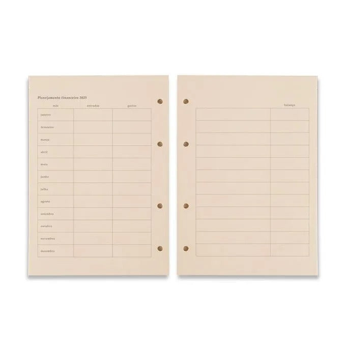 Refil Planner Argolado - Cícero - 88 Fls Pólen 2025 Semanal 17X24