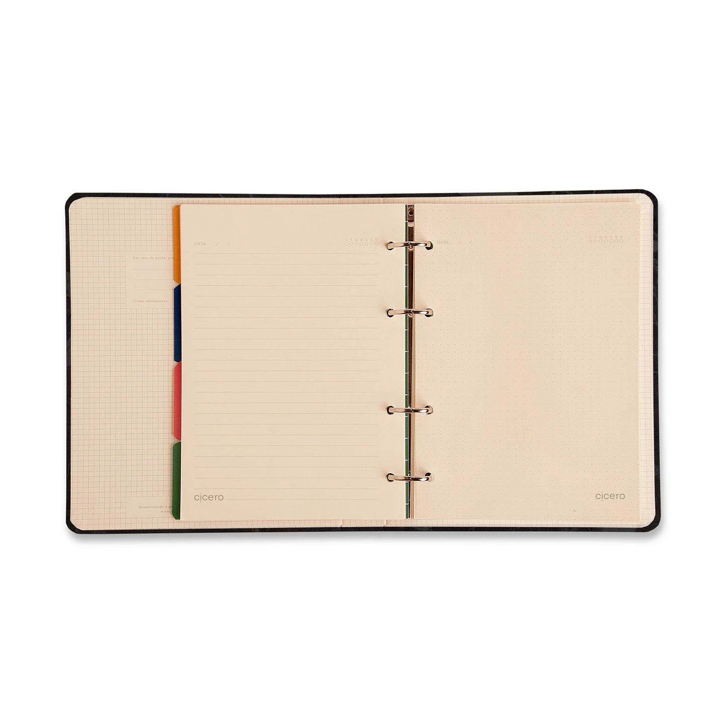 Caderno Criativo Argolado - Cícero - Libélulas Pautado & Pontado A5
