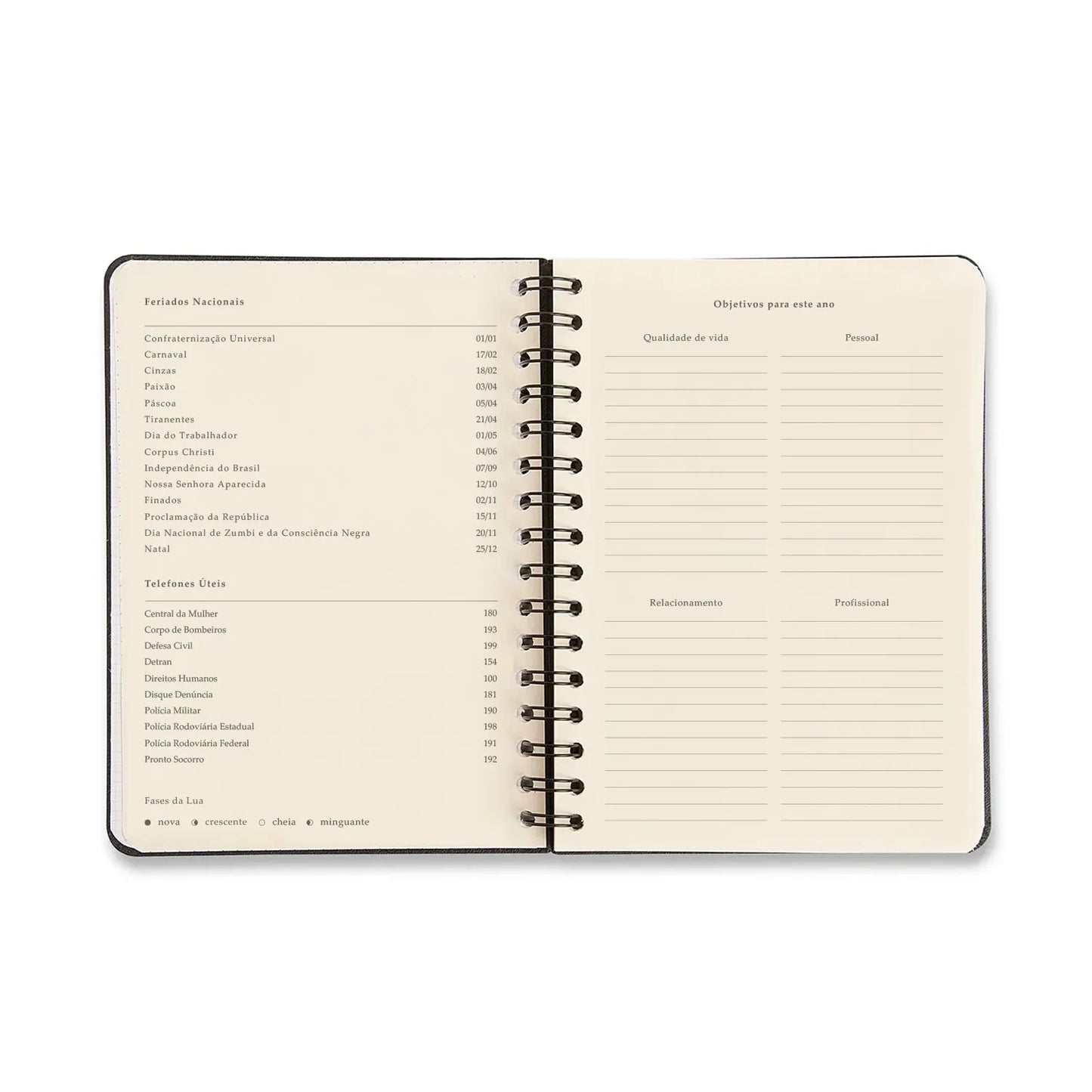 Agenda Planner Wire-o 2026 - Cicero - Praia - Diária A5 - Sol