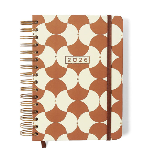 Agenda Planner Wire-o 2026 - Cícero - Bossa Nova - Diária A5 - Boemia Caramelo