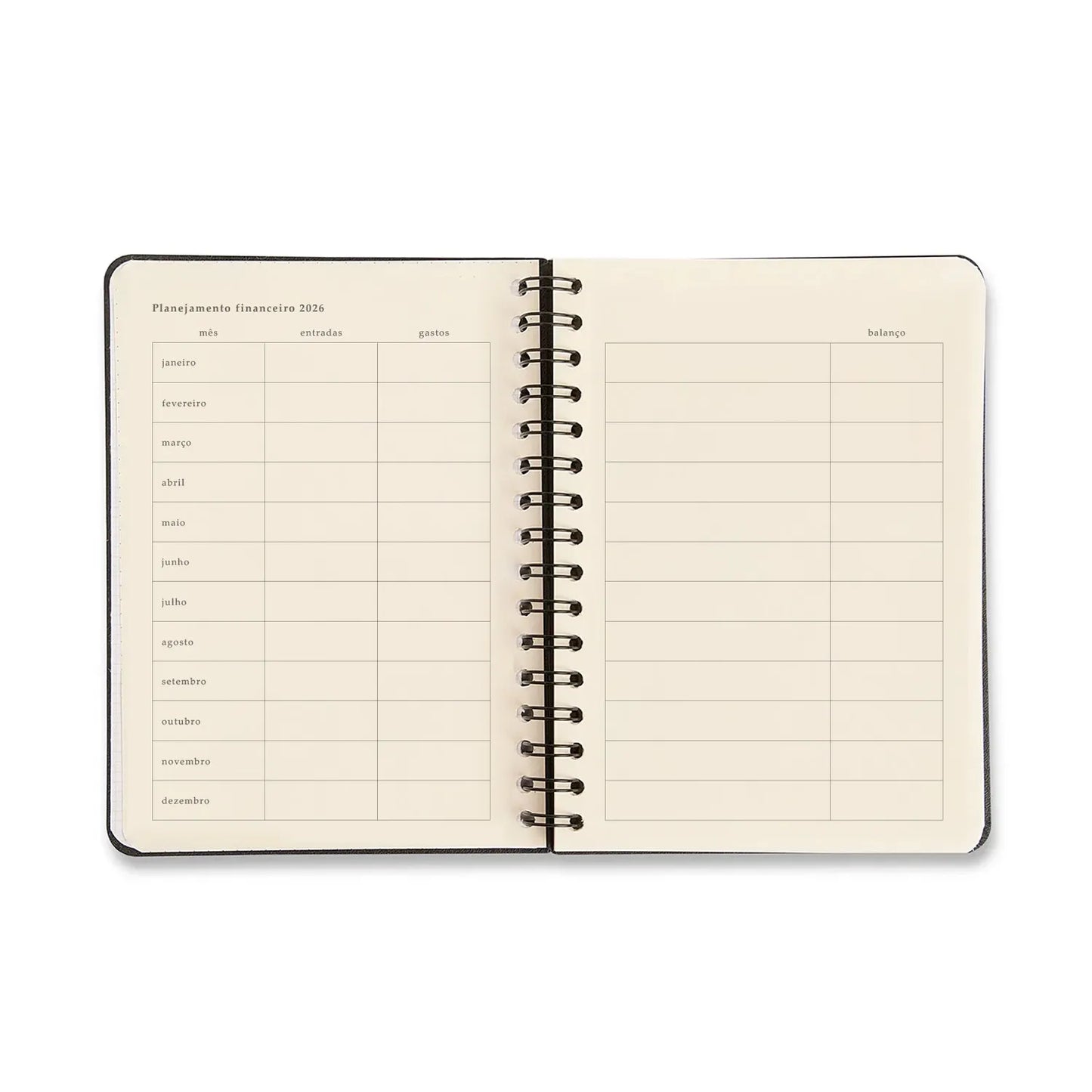 Agenda Planner Wire-o 2026 - Cícero - Bossa Nova - Diária A5 - Boemia Caramelo