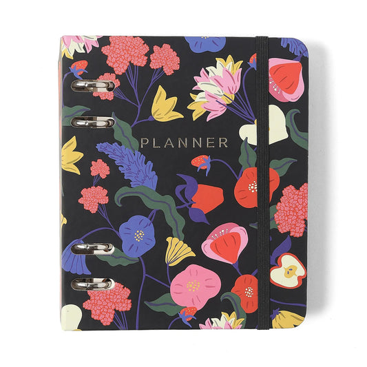 Planner Argolado 2026 - Cícero - Doce Florada -  Semanal A6 - Preto