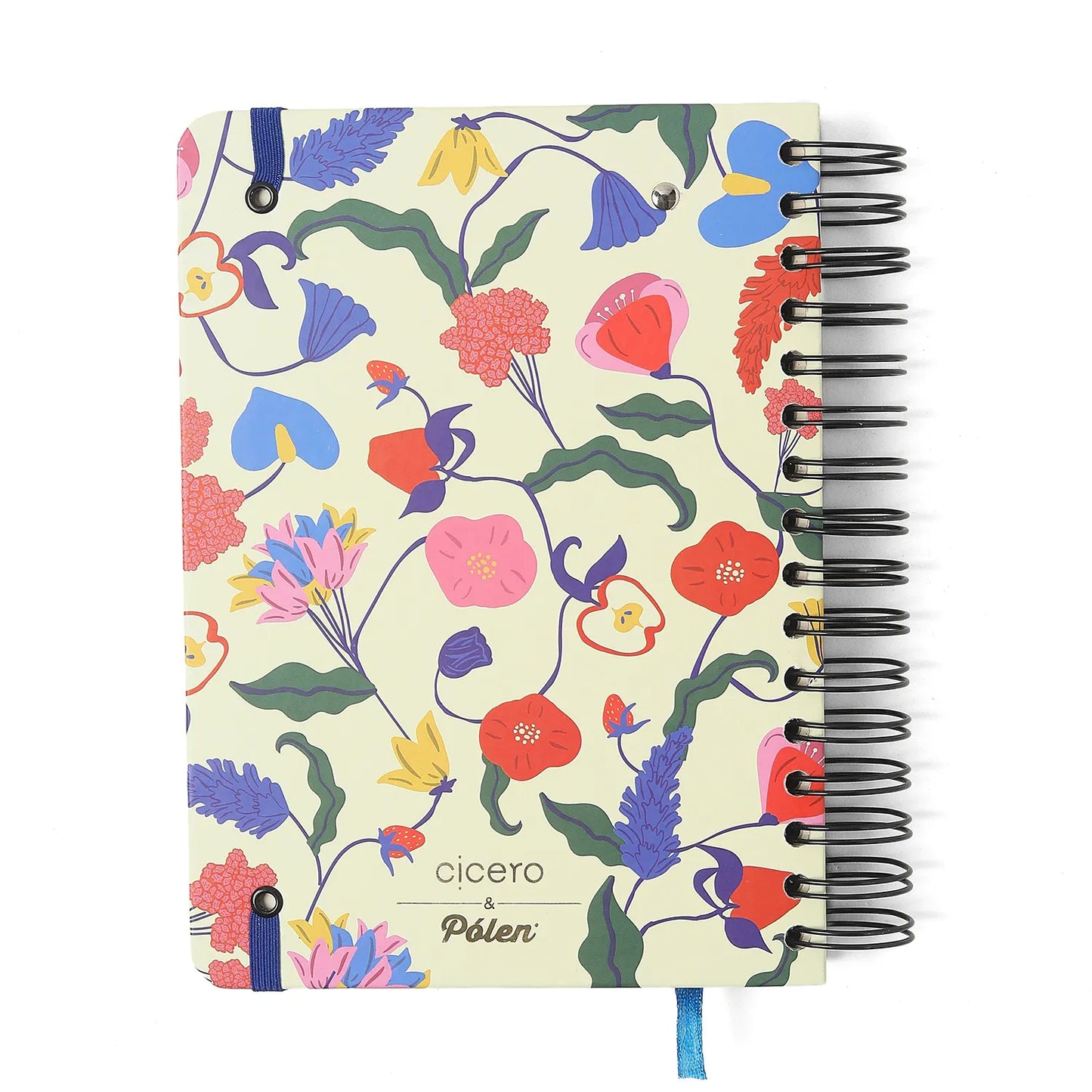 Agenda Planner Wire-o 2026 - Cicero - Doce Florada - Diária A5 - Off White