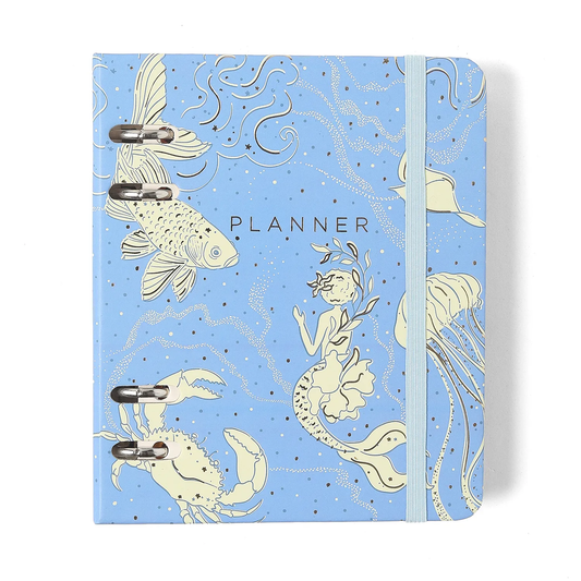 Planner Argolado 2026 - Cícero - Origens - Semanal A6 - Áqua Azul