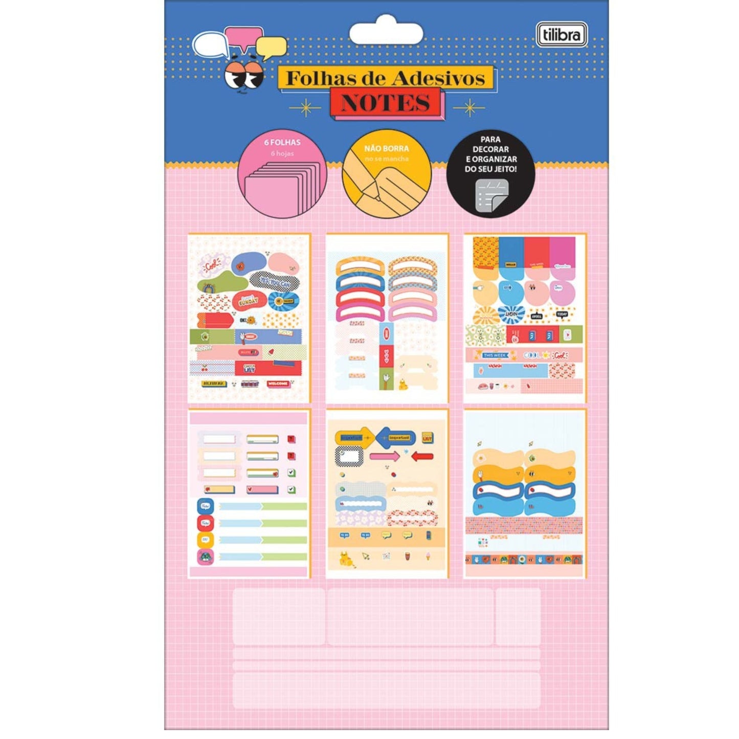 Cartela de Adesivos - Tilibra - Notes