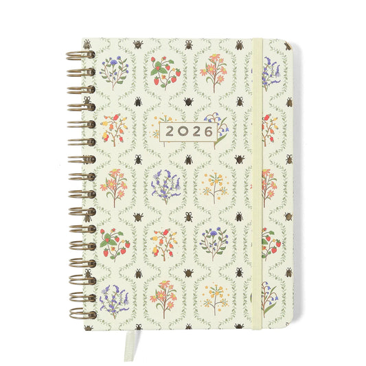 Planner Wire-o 2026 - Cícero - Jardim - Semanal Anotações A5 - Off White