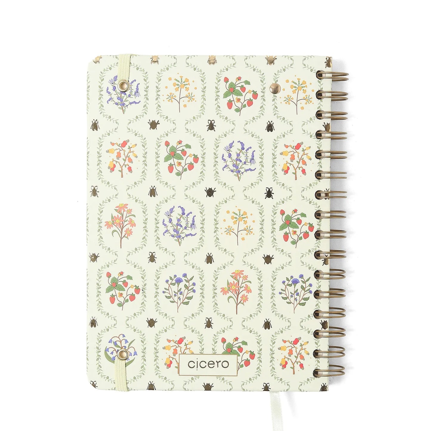 Planner Wire-o 2026 - Cícero - Jardim - Semanal Anotações A5 - Off White