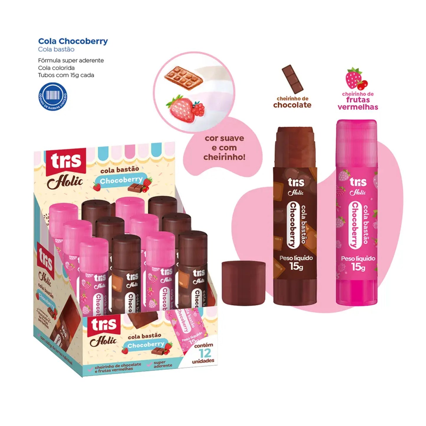 Cola Bastão - Tris - Docinhos - Chocoberry - 15g