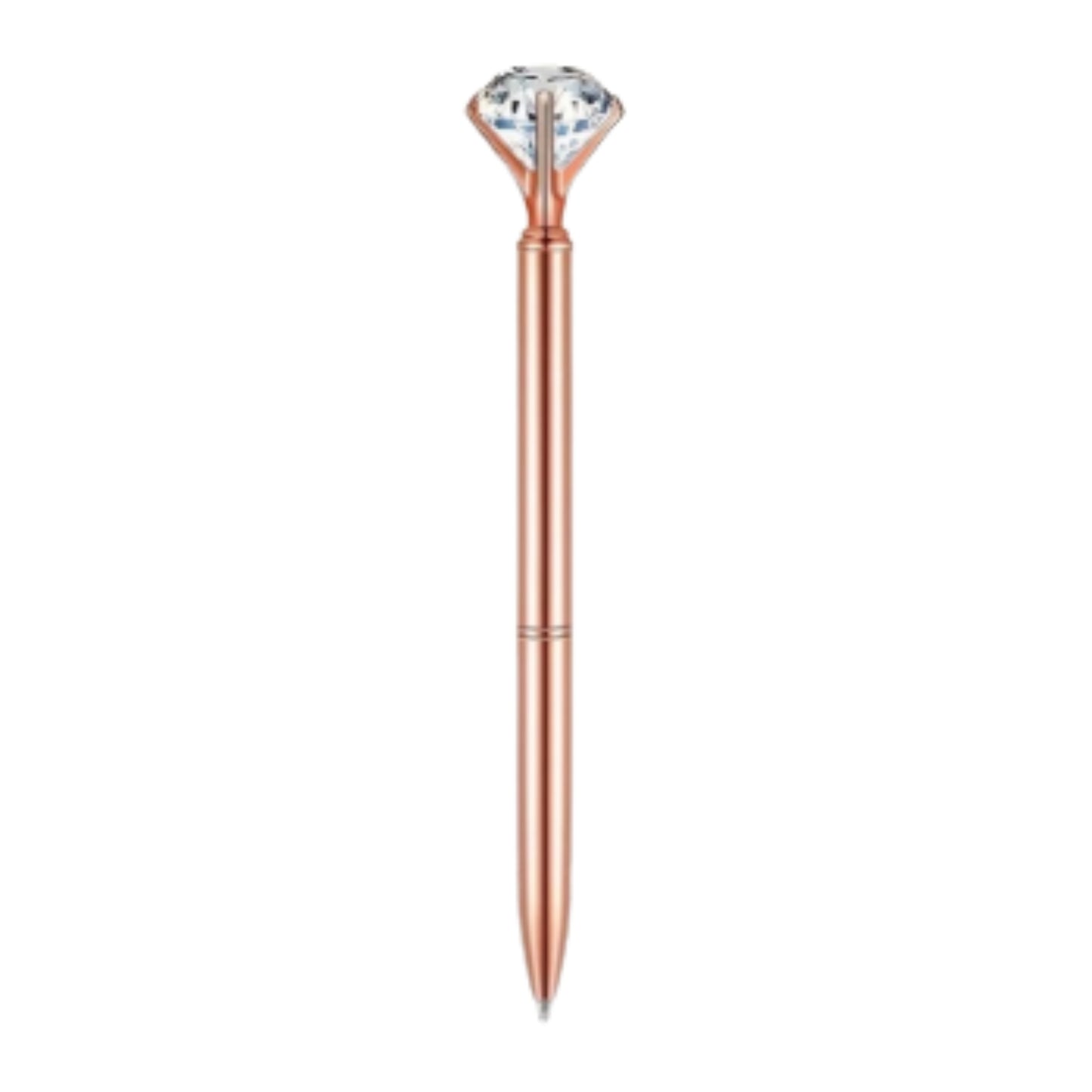Caneta Esferográfica - Rosé Metálica c/ Diamante - 1.0mm
