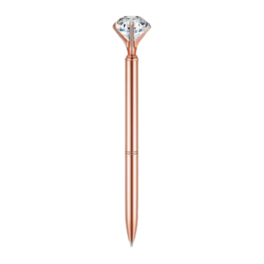 Caneta Esferográfica - Rosé Metálica c/ Diamante - 1.0mm