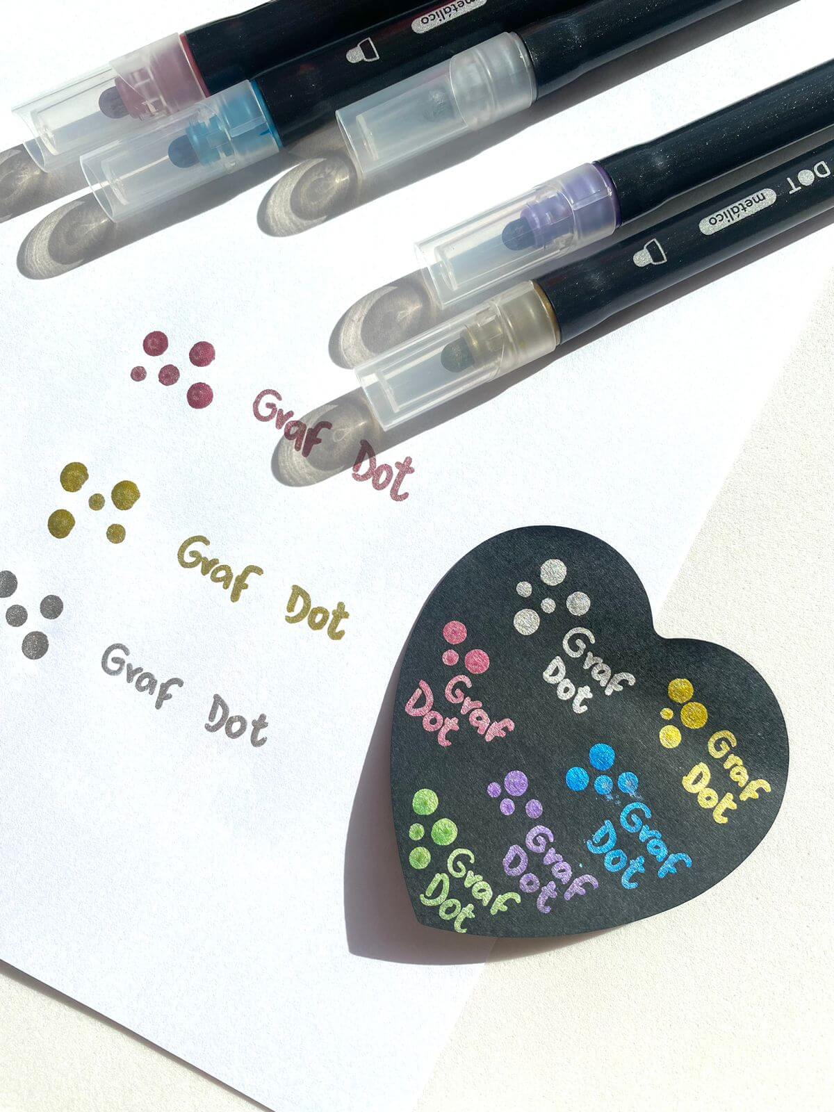 Marcador Artístico - CIS - Graf Dot Metálico Ponta Dupla Kit c/ 6 Cores