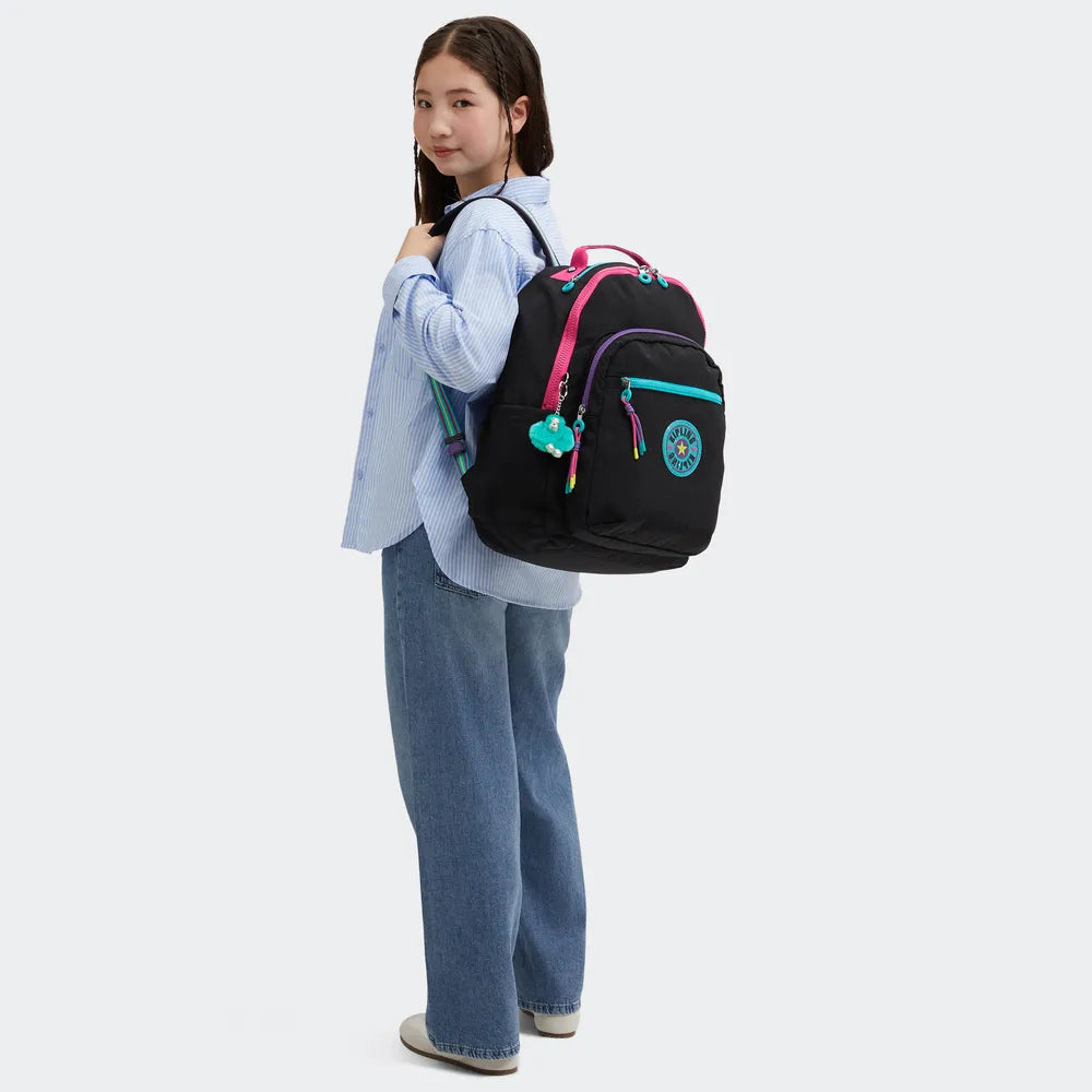 Mochila - Kipling - Seoul - Black Fun C
